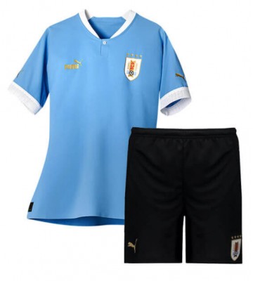 Uruguay Hjemmedraktsett Barn VM 2022 Kortermet (+ Korte bukser)